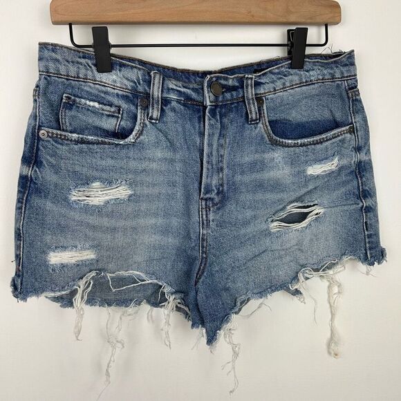 Blank NYC Pants - Blank NYC The Barrow Vintage High Rise short‎ blue denim jean Sz 28 distressed